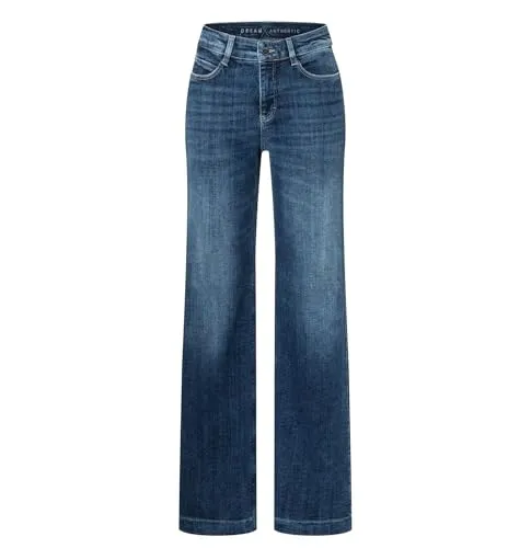 MAC Weite Jeans Dream Authentic 38 - Jeans in High Waist und unifarbenem Design, ideal für einen lässigen Look. Bequem und vielseitig kombinierbar.