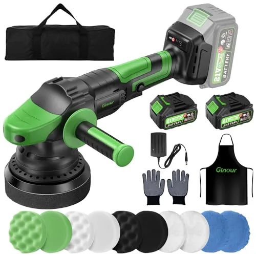 Ginour 21V Akku Poliermaschine mit 2x3Ah Akkus