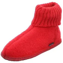 Haflinger Hüttenschuh Karl aus reiner Schurwolle - Roter Hausschuh in Größe 43 - Hausschuhe aus 100% Schurwolle, warm und gemütlich für kalte Tage, ideal für Zuhause.