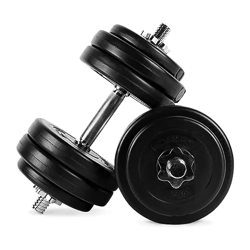 MSPORTS Hantelset Kurzhanteln 2er Set Premium 20 kg oder 30 kg Hantelstange, Hantelscheiben und Sternverschlüsse I Hantelstangen gerändelt 30/31mm Hantel (30 KG)