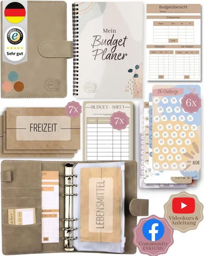 BeginnerBudget Ringbuchkalender Budget Planner Starter-Set - Das ideale Starter-Set für alle, die ihre Finanzen im Griff haben möchten. Mit Budget Planner und Spar-Challenges bist du auf dem besten Weg zur finanziellen Klarheit und Freiheit!