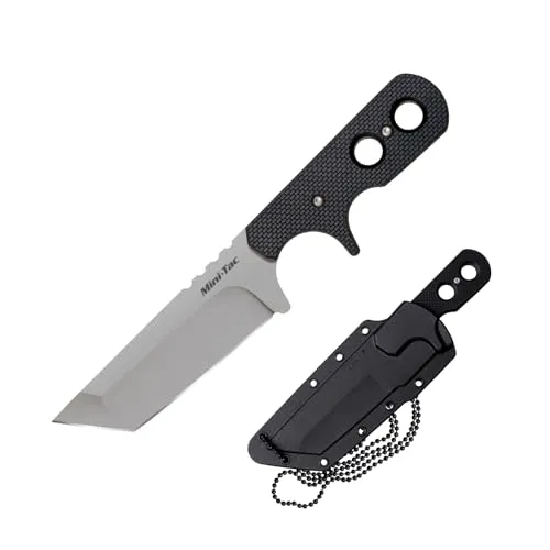 Cold Steel Mini Tac Tanto - Taschenmesser mit schwarzem G-10 Griff - Hochwertiges Taschenmesser mit robustem Design, ideal für Outdoor-Abenteuer und den täglichen Gebrauch.