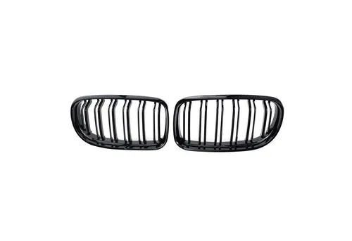 OMAC Frontstoßstange 2009-2011 BMW 3er E90 Limo M4 Nieren Kühlergrill Schwarz Glanz, 2-St.