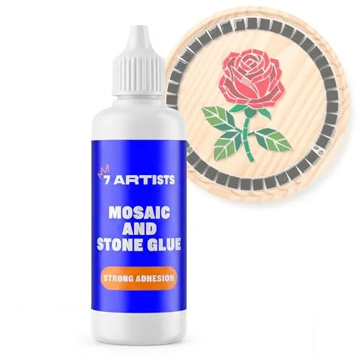 Mosaik Kleber Transparent 80 ml – Starker Mosaikkleber zum Basteln für Mosaiksteine, Glasmosaiksteine, Keramik & Fliesenbruch | Wasserfest Kleber Mosaik Basteln für Innen- & Außenbereich