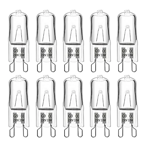 SCNNC Halogen Leuchtmittel G9 40W 230V Dimmbar, 480lm Warmweiß, 10 Stück