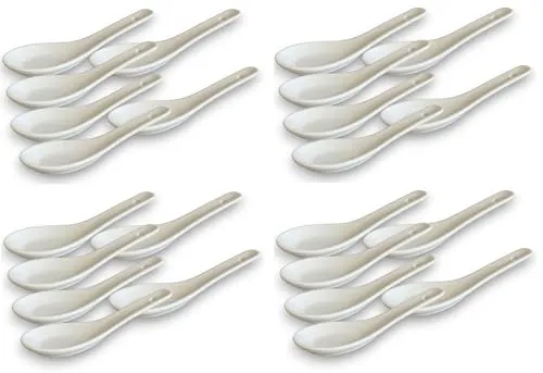 WestCraft Suppenlöffel White and Black Series ASIATICA - Tafellöffel - Handgefertigte Porzellan-Löffel im eleganten Edo Japan Design, perfekt für asiatische Gerichte wie Ramen und Suppen.