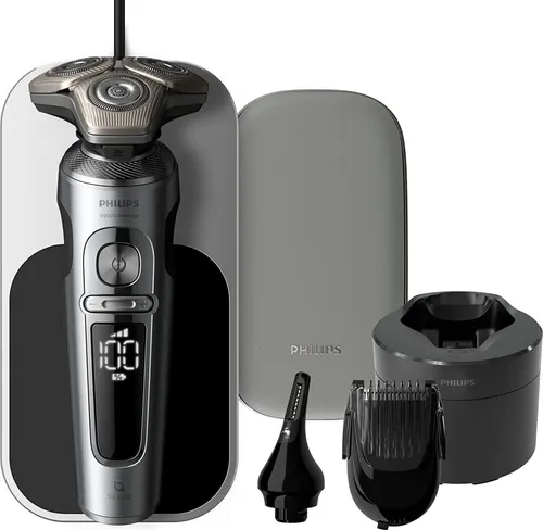 Philips Rasierer S9000 SP9885/35 - Prestige Nass- und Trockenrasierer - Herrenrasierer mit 3 Scherköpfen für eine präzise und sanfte Rasur, ideal für alle Hauttypen und mit modernster Technologie für ein erstklassiges Ergebnis.