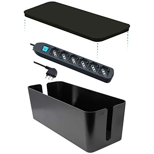 Electraline 300178 Kabelorganisator-Box mit Mehrfachsteckdose