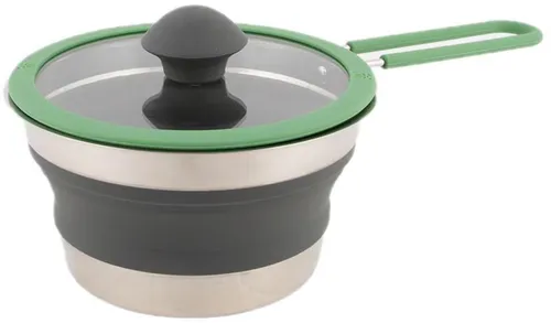 Bo-Camp Kasserolle mit Deckel, faltbar 1,3l, grün von Bo-Camp
