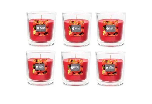 Gebr. Müller Kerzenfabrik AG Kerzenständer Duft-Kerzenglas 65/70 mm Set 6 Stk. Verschiedene Aromen