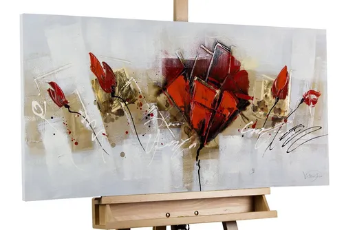 KUNSTLOFT Gemälde Repertoire der Künste 100x50 cm in rot von KunstLoft