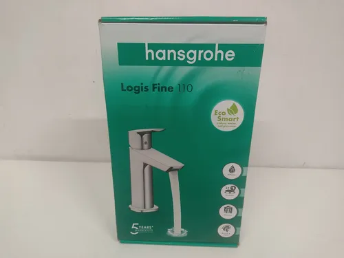 hansgrohe Logis Waschtischarmatur 71251000 - Elegante Chrom-Armatur mit Zugstangen-Ablaufgarnitur - Waschtischarmatur mit ComfortZone 110 und EcoSmart Air Power Technologie für effizienten Wasserverbrauch. Ideal für moderne Badezimmer.