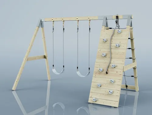 OutdoorToys Klettergerüst Biene, Eisblau - Klettergerüst für Kinder ab 3 Jahren, aus stabilem Holz in Eisblau, fördert die motorischen Fähigkeiten und sorgt für viel Spielspaß im Garten.