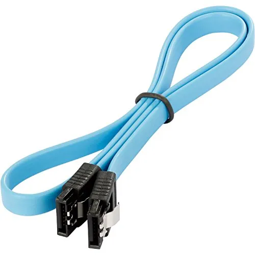 POPPSTAR 1x SATA Kabel SSD/HDD (0,5m SSD Datenkabel/SATA 3 Kabel SSD, 2 gerade Stecker) bis zu 6 Gbit/s, blau