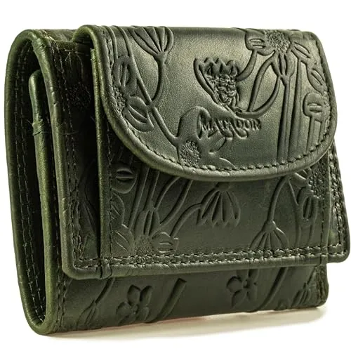 MATADOR Portmonee Damen Klein Leder #GENF - Damen-Geldbörsen: Elegante Mini Geldbörse mit RFID Blocker, handgefertigt aus Premium Leder, bietet praktische Organisation mit 4 Kartenfächern und Münzfach.