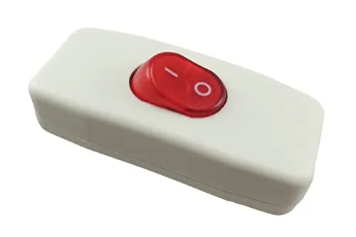 Zwischenschalter weiß 2 polig, Wippe beleuchtet 250V/2A, crimpen oder löten