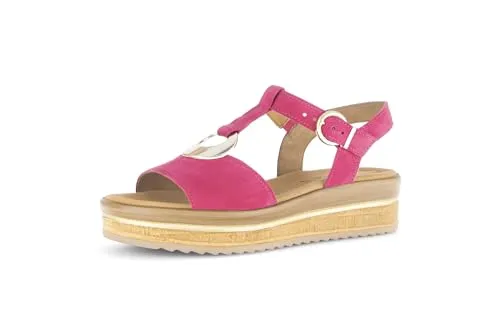 Gabor Damen Plateausandalen, Frauen Sandalen,Best Fitting,Plateausandaletten,Dicke Sohle,bequem,Sommerschuhe,pink (Gold),40 EU / 6.5 UK