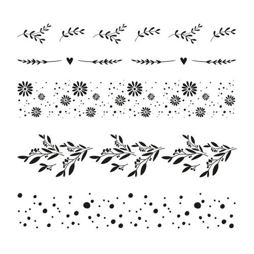 Rayher Clear Stamps Blumenmotive Set 5 Stück 9.7x10.2 cm Motivgröße 0.1-9.5 cm