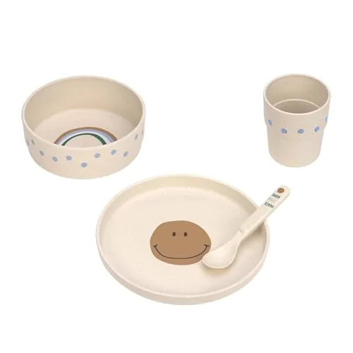 Dish Set PP/Cellulose Happy Rascals Smile in blau von LÄSSIG