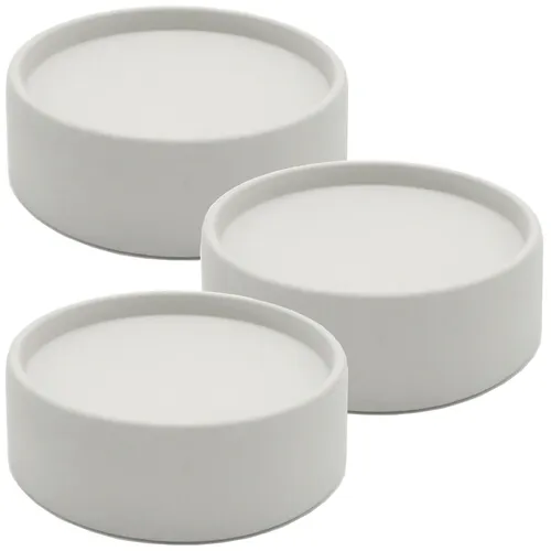 3er Set Kerzenhalter Ø11x4 cm Beton-Optik Stein Kerzenständer für Stumpenkerzen