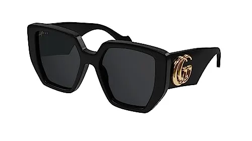 GUCCI Womens GG0956S Sunglasses, Black-Black-Grey, 54 von GUCCI