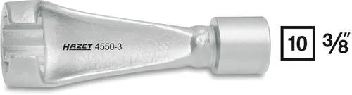 Hazet 4550-3 Einspritzleitungs-Schlüssel - Einspritztechnik, robuster verchromter Schlüssel für MAN-Nfz mit D 20 Motoren, ideal für präzise Arbeiten an Common Rail Einspritzsystemen.