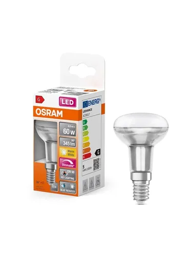OSRAM E14 Reflektor R50 Superstar Plus HD LIGHTING - Energiesparlampe mit E14 Sockel, dimmbar und warmweißem Licht (2500-3000 K), ideal für gemütliche Beleuchtung in Wohnräumen.