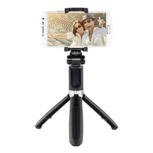 Hama Selfiestick mit Bluetooth Auslöser - erweiterbare Teleskopstange bis 57 cm, stabil und ideal für wackelfreie Selfies und Gruppenfotos