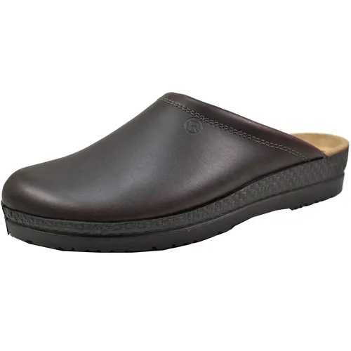 Rohde Herren Pantoletten Clogs Leder Neustadt-H 1515, Größe:42 EU, Farbe:Braun