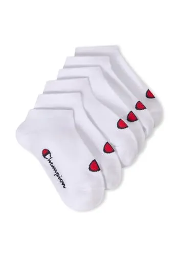 Champion Unisex – Kinder und Jugendliche Core Socks Junior 6PP Sneaker Innensocken, Weiß, EU 27-30