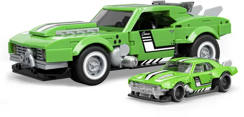 Mattel Brick Shop Hot Wheels Speed Serie Bauset – Custom ’68 Camaro - Auto-Modellbausätze: Baue einen detailgetreuen Custom ’68 Camaro mit 289 Teilen, der individuell gestaltet werden kann – ideal für Sammler und junge Bauenthusiasten!