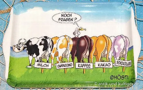 Wilhahn Kleines Hösti Tablett *5 Kühe* Milch-Cappucino-Kaffee-Kakao-Schoko..noch Fragen?