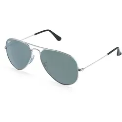 Ray-Ban RB 3025 AVIATOR Sonnenbrille - Stilvolle Unisex-Pilotbrille - Sportbrillen mit elegantem Metall-Gestell in Silber und grauen Mineralgläsern für optimalen UV-Schutz und modischen Look.