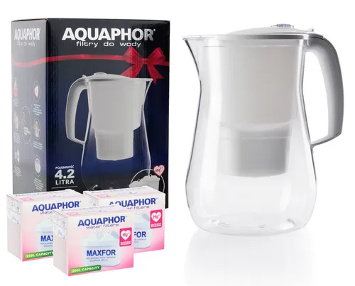 AQUAPHOR ONYX Tischwasserfilter mit 3 Maxfor MG+ Magnesium Wasserfilter