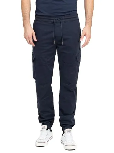 Rock Creek Herren Hose Stretch Cargo Basic Sommer Hose Regular Fit Lange Hose Stoff Hose Sommerhose Männerhose H-384 Navy W40 L30