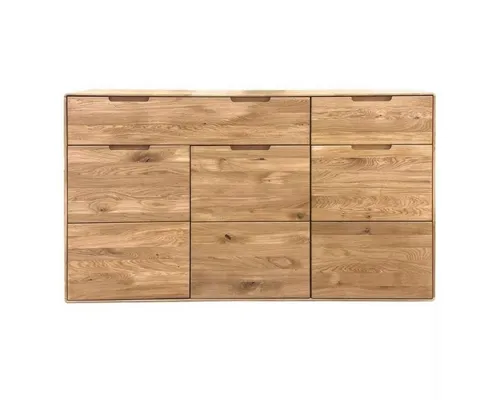 Liadomo Kommode Genua 3, Sideboard, Stauraummöbel, Stauraum, aus Massivholz Wildeiche, drei Türen, zwei Schubkästen