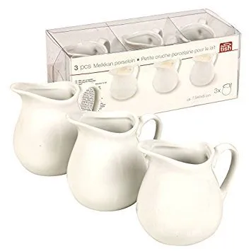 3-teiliges Porzellankannen-Set, Milchkännchen-Set für Sahne, Sauce, Salat- und Speisewürze