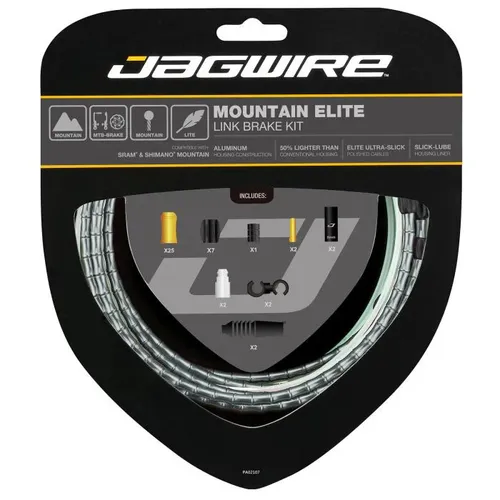Jagwire Mountain Elite Link-Bremssatz – Grau - Hochwertiger Bremssatz für Mountainbikes, bietet präzise Bremsleistung und einfache Montage. Ideal für Outdoor-Abenteuer.