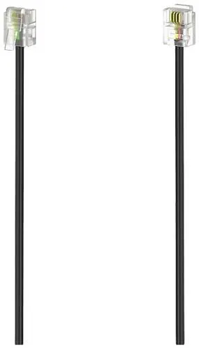 Hama Telefon (analog) Anschlusskabel [1x RJ11-Stecker 6p4c - 1x RJ11-Stecker 6p4c] 6m Schwarz