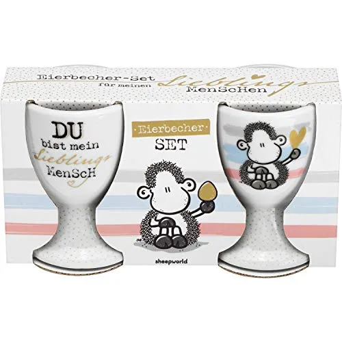 sheepworld 2er Set Eierbecher aus Porzellan Mensch