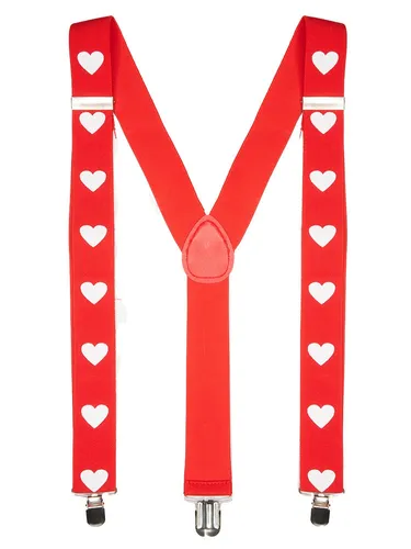 Hosenträger mit Herzen Amor längenverstellbar mit Clips Fasching Karneval