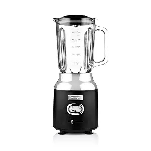 Westinghouse Retro Standmixer 1.5L, 600 Watt - Standmixer mit Retro-Design, 3 Geschwindigkeiten und Pulsfunktion, ideal für Smoothies und Crushed Ice. Hochwertige Verarbeitung und leicht zu reinigen.