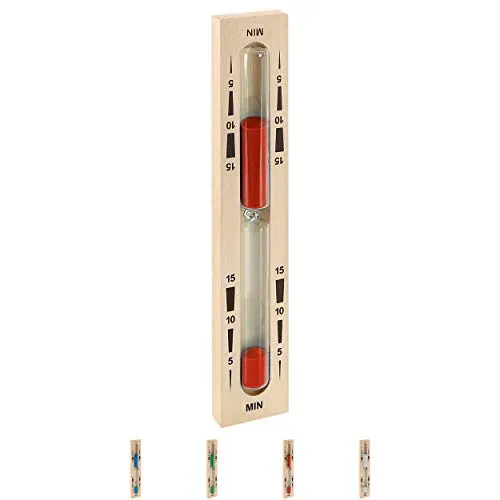 Sport-Tec Sauna-Sanduhr aus Holz, Sauna Uhr, Saunazubehör, Zeitanzeige, Eieruhr, Saunauhr