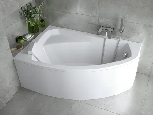 KOLMAN Eckbadewanne Rima 130x85 mit GRATIS Ablaufgarnitur - Genießen Sie die stilvolle Eckbadewanne RIMA aus hochwertigem Acryl. Pflegeleicht, kratzfest und mit rutschfesten Eigenschaften für sicheres Baden. Verwandeln Sie Ihr Badezimmer in eine Oase der Entspannung!