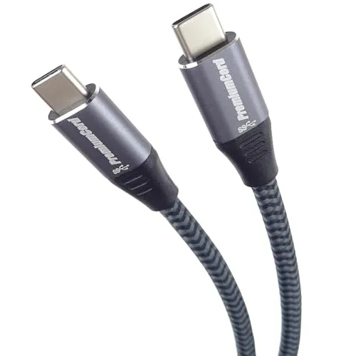 PremiumCord USB-C 3.2 Gen 1 Verbindungskabel, Datenkabel SuperSpeed bis zu 5Gbit/s, Ladenkabel bis zu 2A, Leistung 40W, USB 3.2 Generation 1 Typ C Stecker, Farbe schwarz, Länge 2m