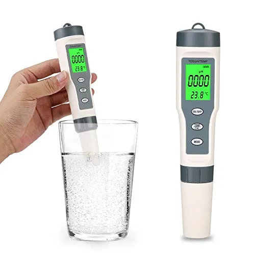 Cafopgrill Wasserqualität Tester, ph wert messgerät, PH Messgerät chlor, ph messgerät Wasser 3 in 1 Tragbare Digitale TDS PH Temp Meter Aquarium Pool Wasser Reinheit