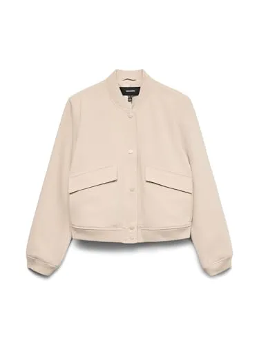 Vero Moda Blouson Amala in Beige S - Funktionsjacke mit normaler Passform, aus 75% Polyester für hohen Tragekomfort und ideal für vielfältige Freizeitlooks.