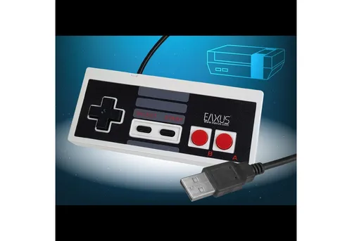 EAXUS USB Gamepad im Classic NES Design Controller (1 St., 1,8 Meter Kabellänge, für PC, Raspberry Pi & Co)