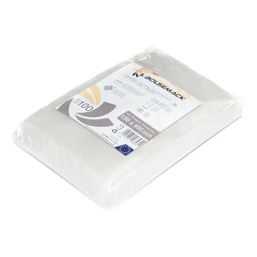 BOLSEMACK Vakuumierbeutel 15x40cm - Vakuumbeutel 100 Stück für alle Vakuumierer & Lebensmittel Vakuumiergerät - Vacuum bags sehr stark & reißfest - Vakuumbeutel lebensmittel BPA-frei
