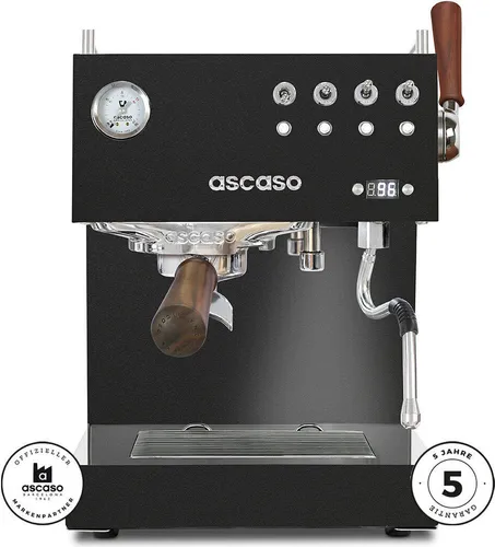 Ascaso Steel Duo Plus Schwarz - Hochleistungs-Espressomaschine - Siebträger-Espressomaschine mit 2 Hochleistungsthermoblocks und PID Steuerung für präzise Temperaturkontrolle. Ideal für Kaffeeliebhaber, die perfekten Espresso genießen möchten.